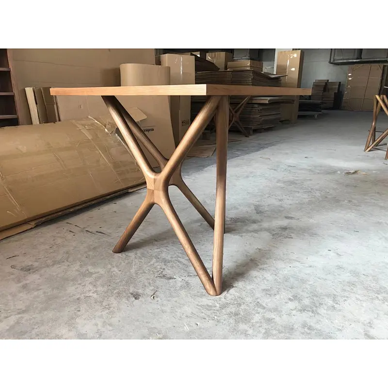 Cross leg wood table