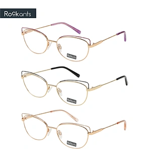 High quality durable glasses frame fashion cat eye metal optical glasses frame