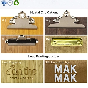 Wooden menu holders for tables