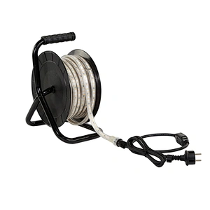 15M Led Portable Winding Spool Exterior Strip Light Work Light Strip Temporary Construction Lights Drum For Outdoor Lighting