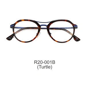 Fashion Design Retro round Eyeglasses double bridge acetate Optical Eyewear Frame