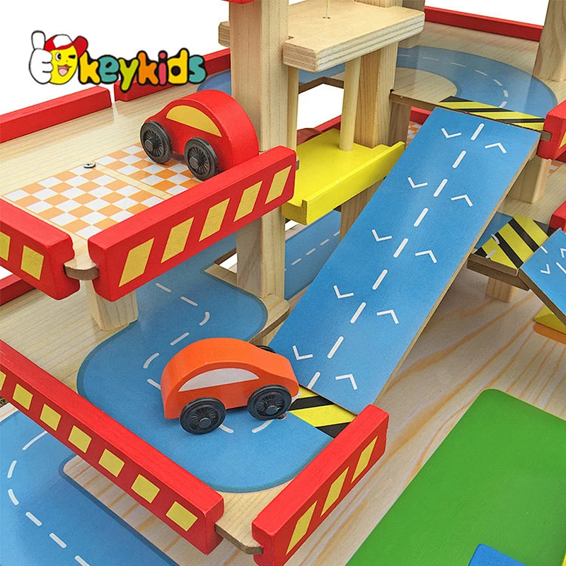 Mini Toy Car Ramp Wooden Toy Garage For Wholesale W04B034
