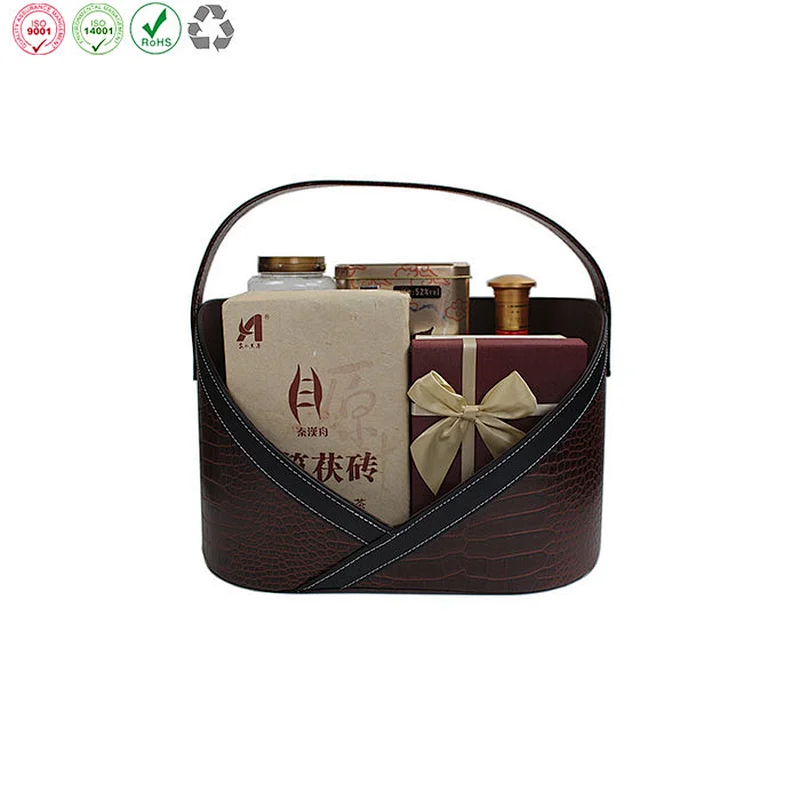 Pu Leather Gifts Hamper Basket