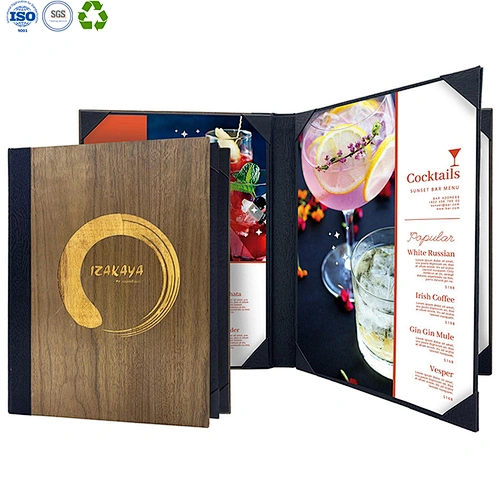 wooden menu holder