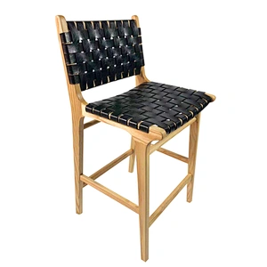 Country style strap leather stool