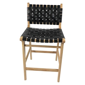 Country style strap leather stool