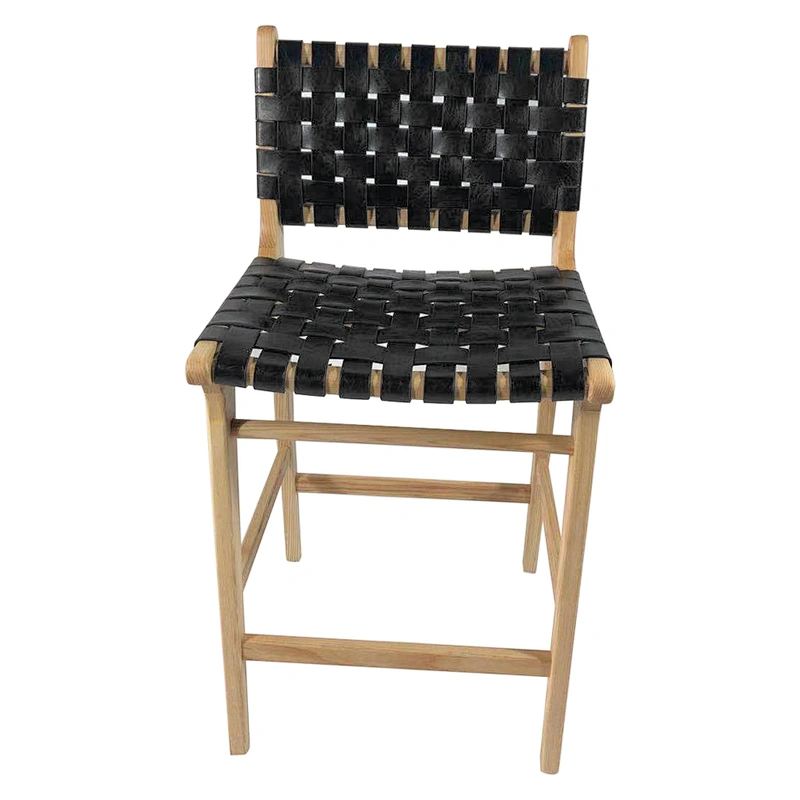 Country style strap leather stool
