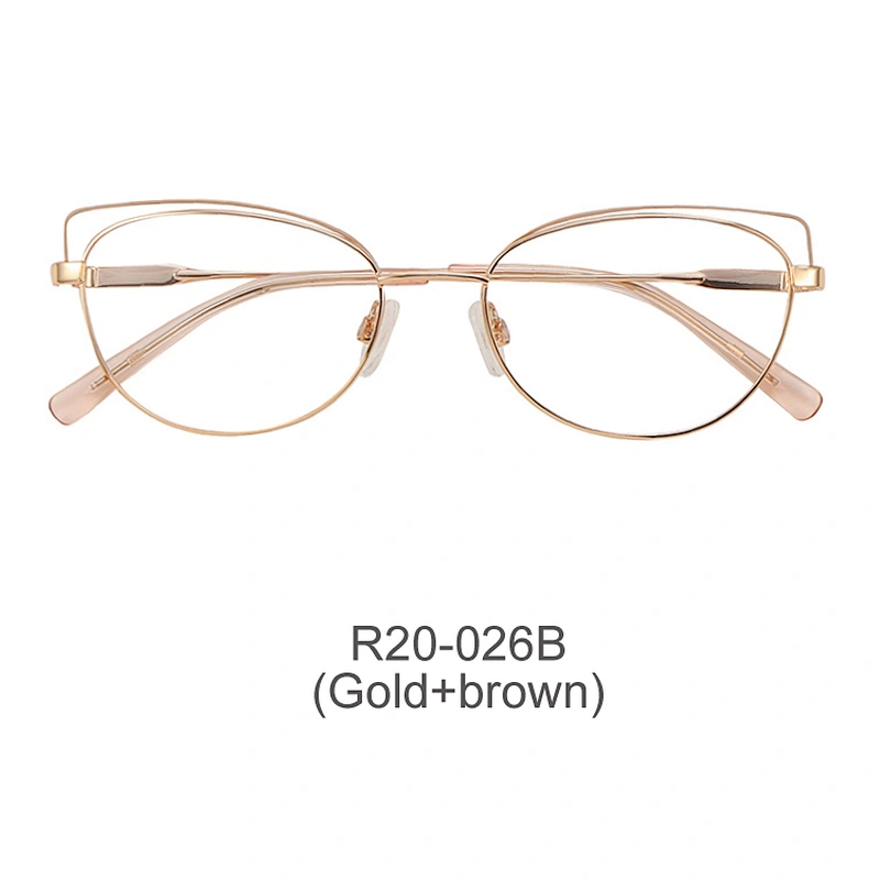 High quality durable glasses frame fashion cat eye metal optical glasses frame