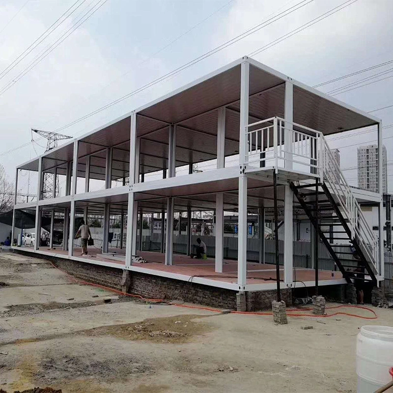 Suministro de fábrica Marco de acero de alta calidad Venta de casas de contenedores móviles prefabricadas prefabricadas modulares de lujo moderno con pared de vidrio para oficina