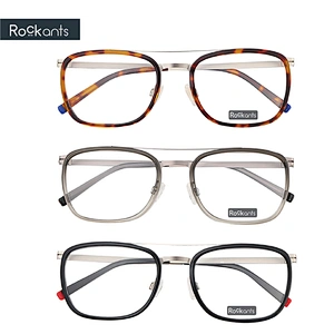 Square Man Metal Acetate Prescription Spectacle Frames Optical,Fashion Glasses Eyewear hot sale Optical Frames Manufacturers