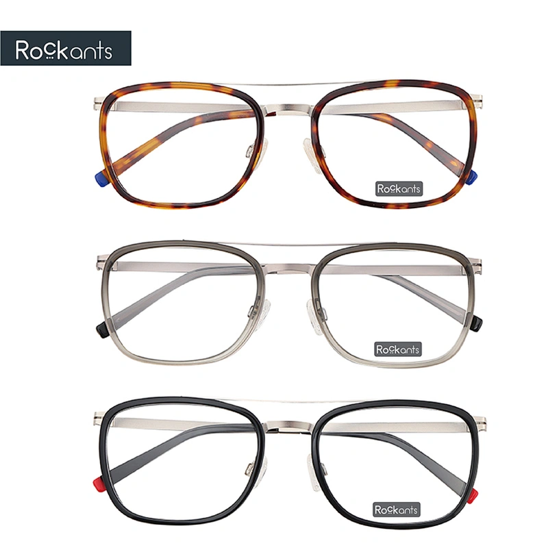 Square Man Metal Acetate Prescription Spectacle Frames Optical,Fashion Glasses Eyewear hot sale Optical Frames Manufacturers