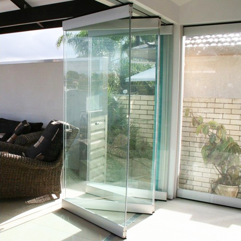 Neues Design rahmenlose Bi-Faltschiebetür aus klarem gehärtetem Glas