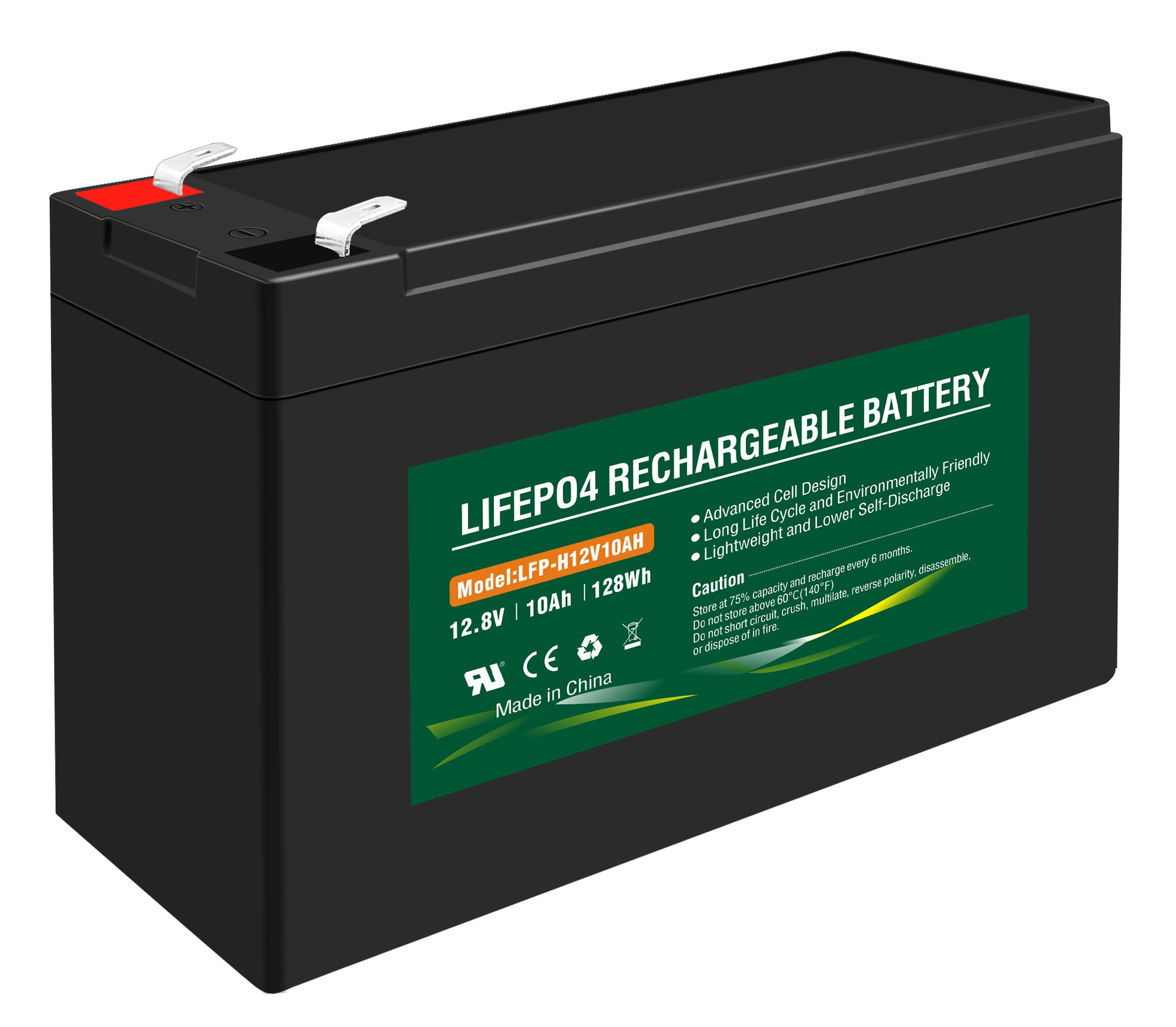 12V 10AHディープサイクルLiFePO4バッテリーパック（BMS付き）