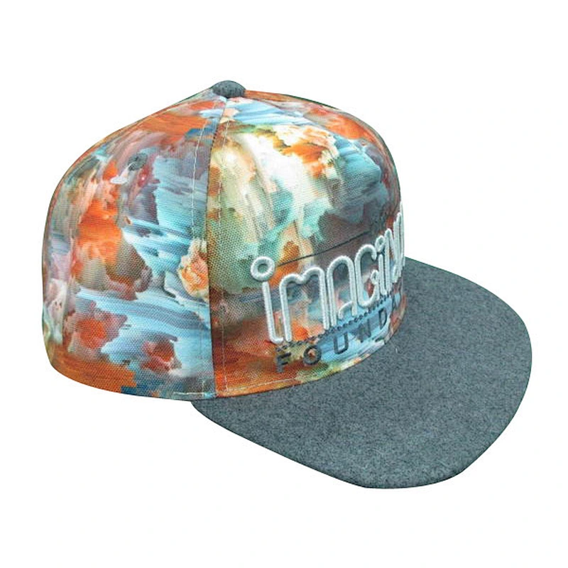 custom whole cap printing and embroidery logo flat bill snapback hats