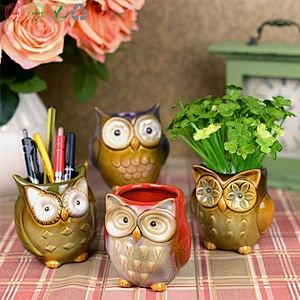Owl Shape Flower Pots For Fleshy