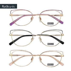 High quality durable glasses frame fashion cat eye metal optical glasses frame