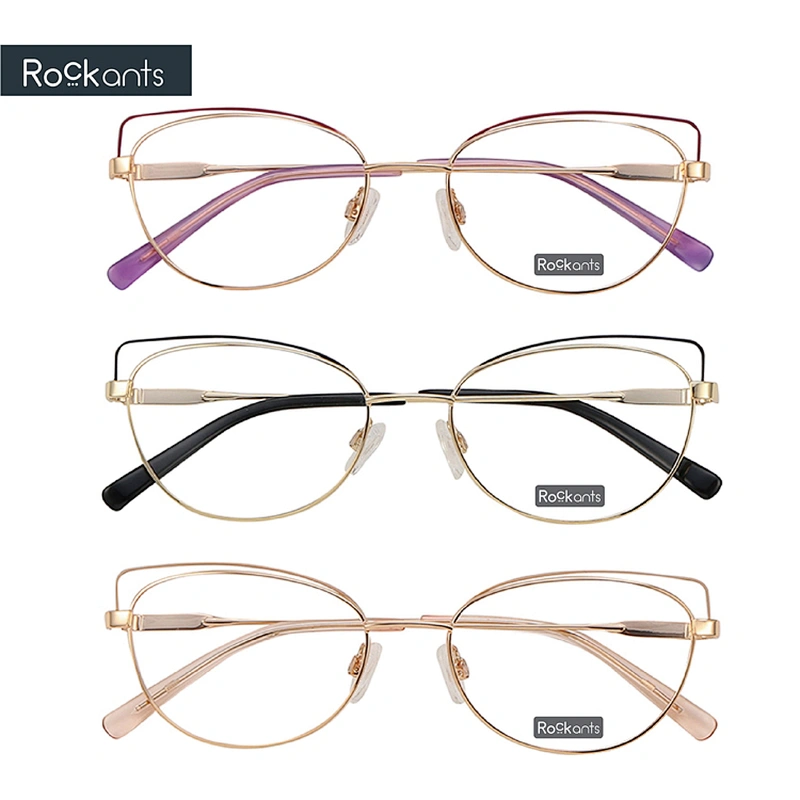 High quality durable glasses frame fashion cat eye metal optical glasses frame