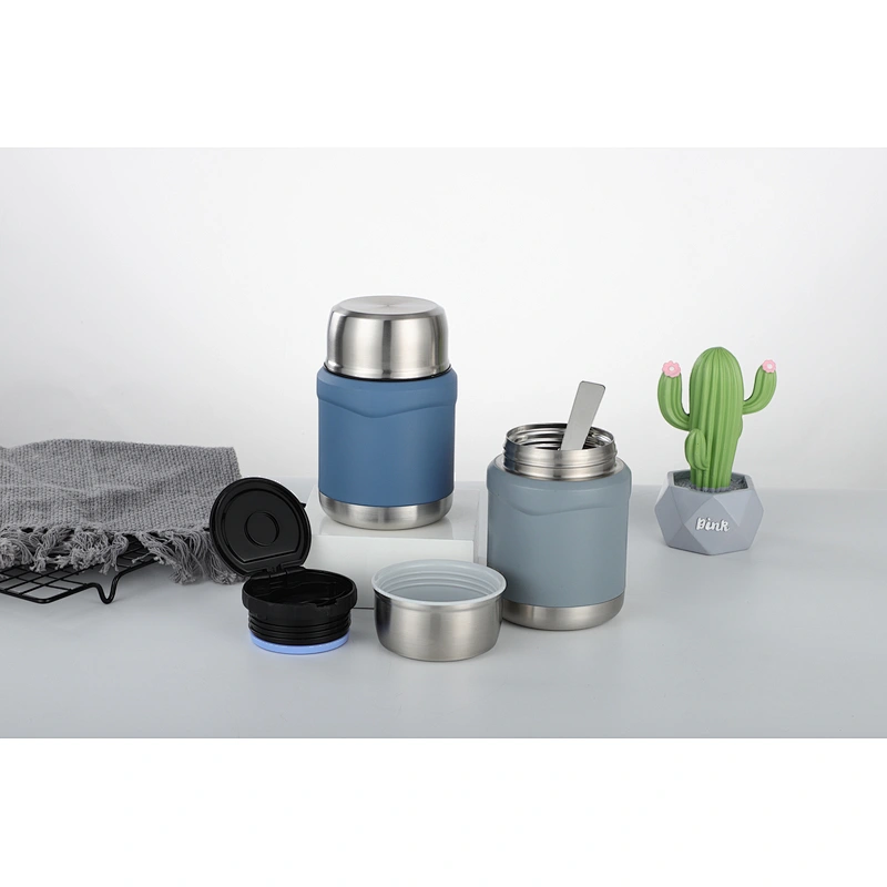 New stainless steel food jar vacuum food container vacuum lunch box with spoon