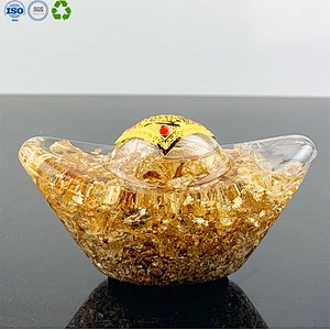 Glass apple with gold leaf