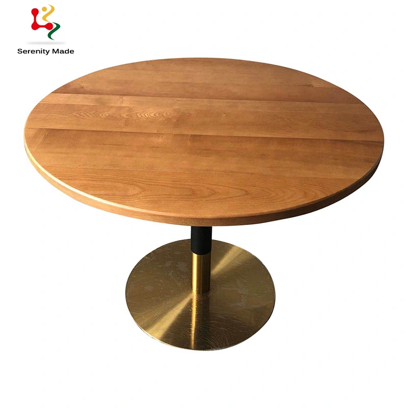 Restaurant round wood dining table