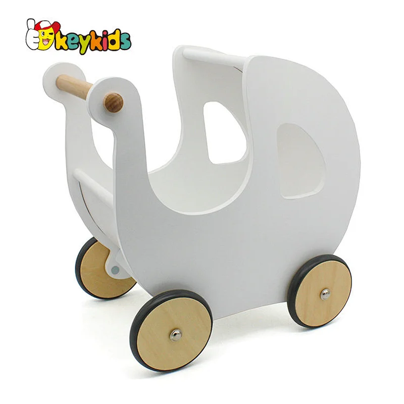New design baby walking aid wooden push walker in white W16E100