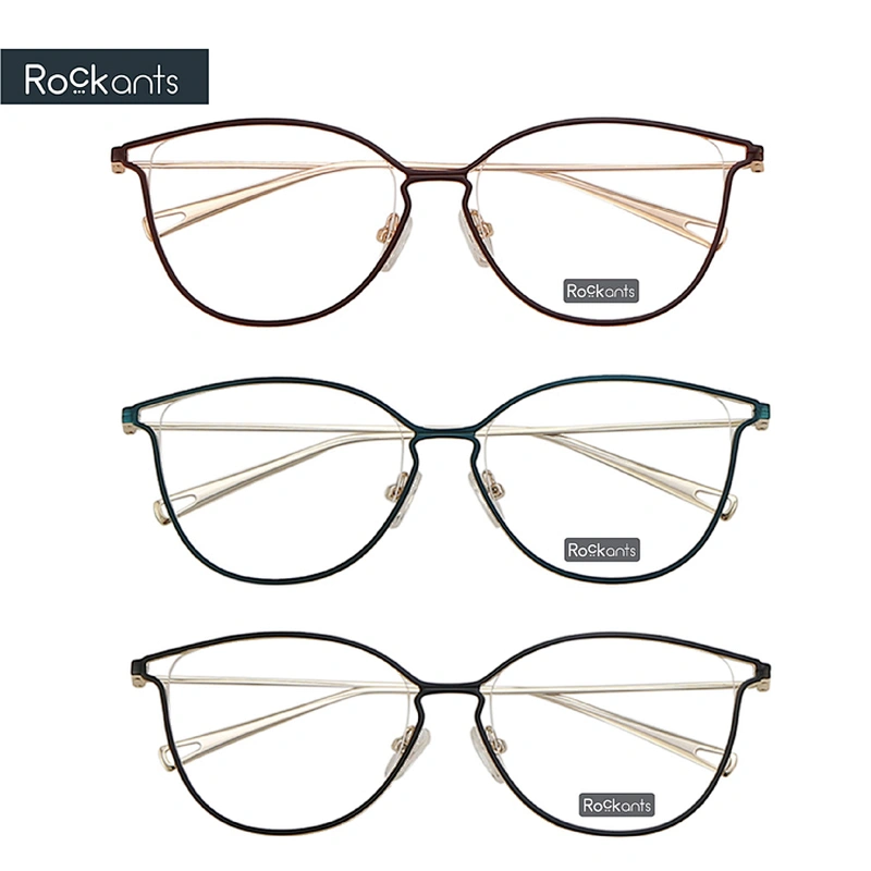 stylish cat eye glasses woman comfortable metal optical frame eyeglass folder frame