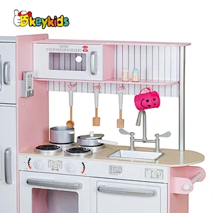 New Original Design pink wooden frozen kitchen toy set for children W10C382B
