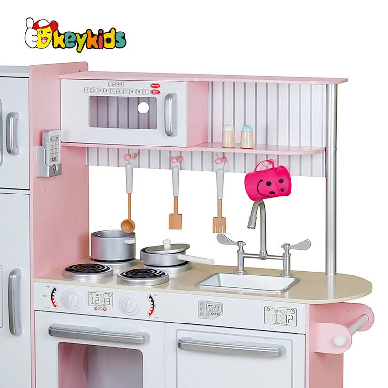 New Original Design pink wooden frozen kitchen toy set for children W10C382B