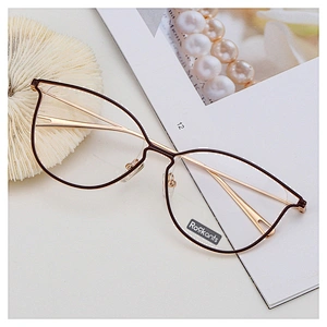stylish cat eye glasses woman comfortable metal optical frame eyeglass folder frame