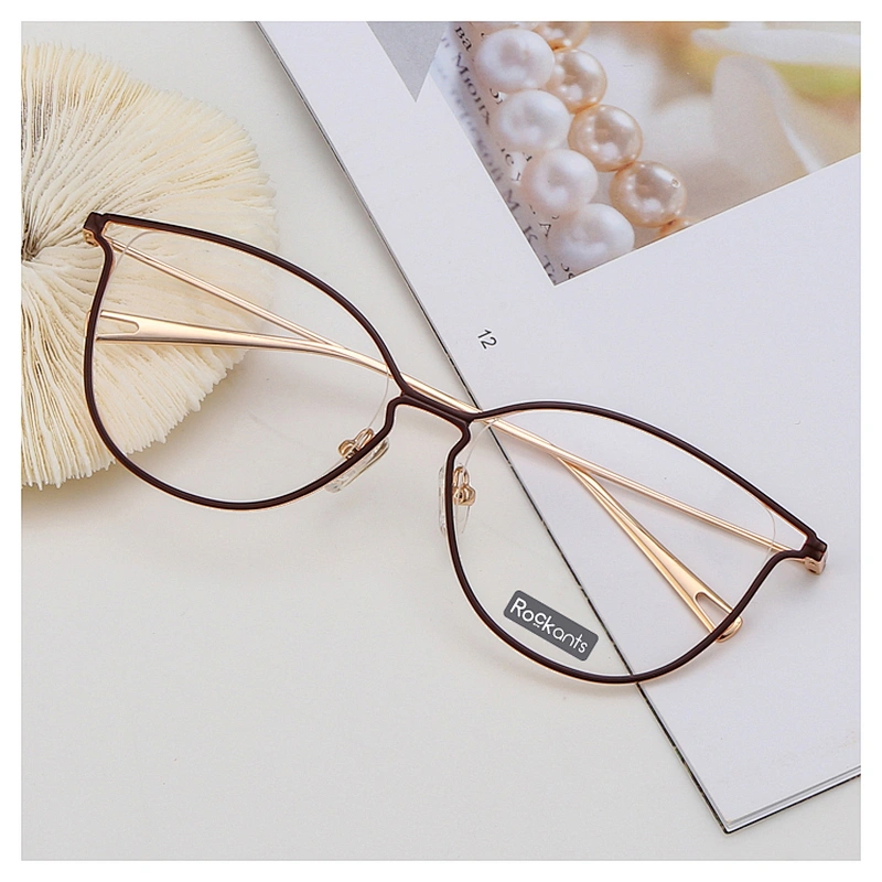 stylish cat eye glasses woman comfortable metal optical frame eyeglass folder frame