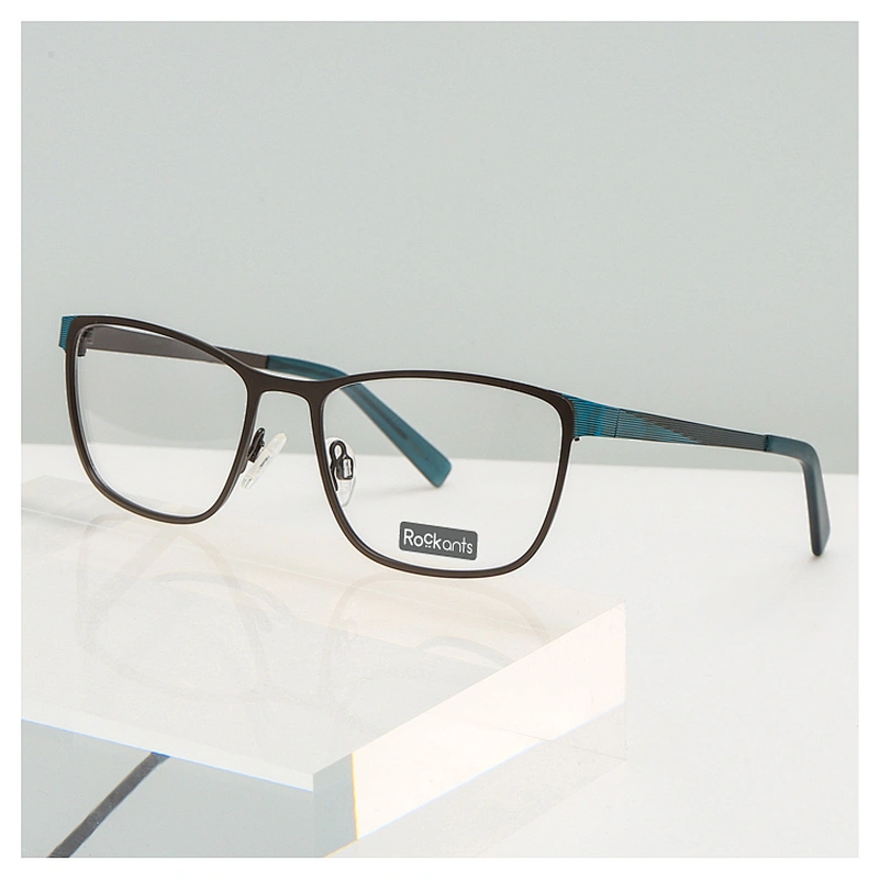 Hot new metal optical frame striate stainless steel eyeglasses customizable eyeglass frames
