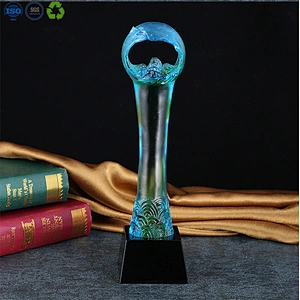 3d glass plaque crystal trophy