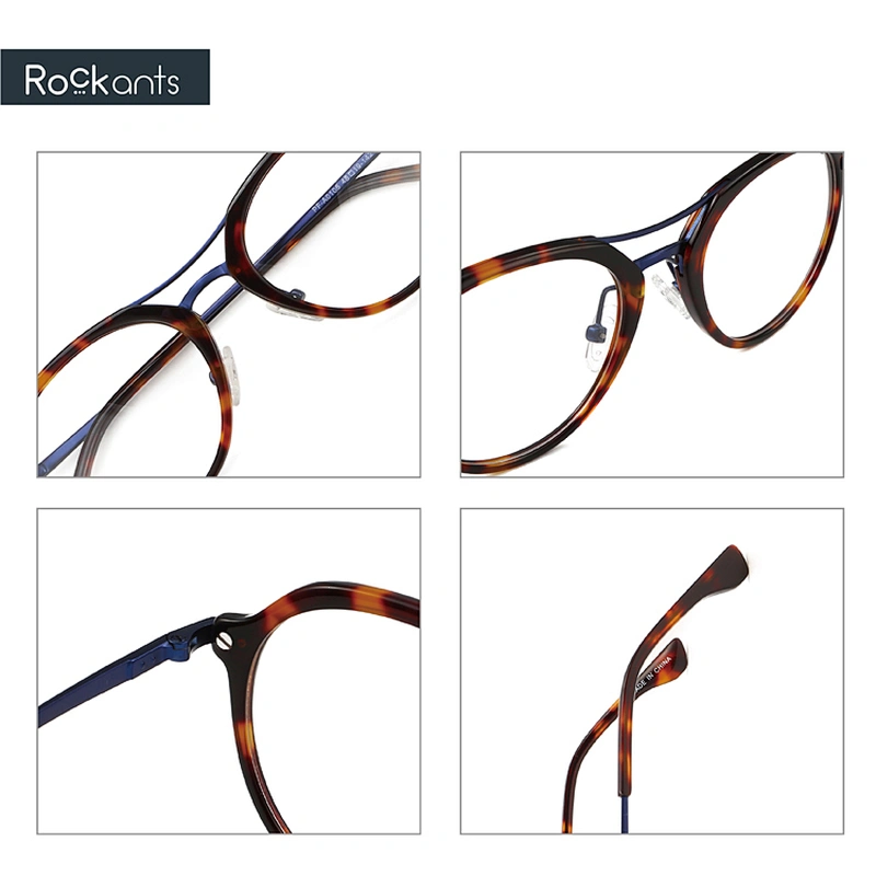 Fashion Design Retro round Eyeglasses double bridge acetate Optical Eyewear Frame