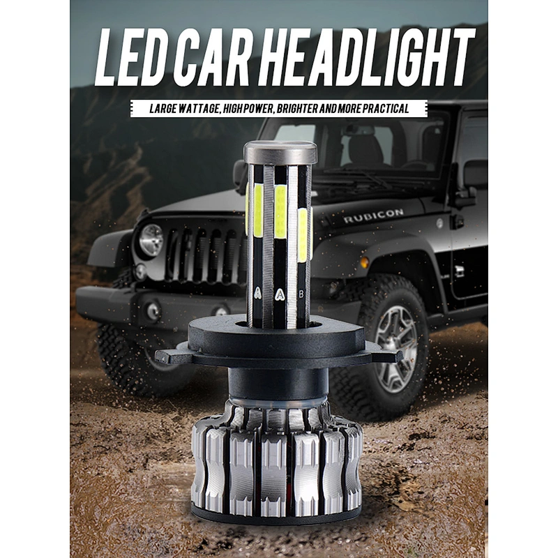 Led H4 Car Head Light All Weather 8 Side Headlight For Car Front Headlamp