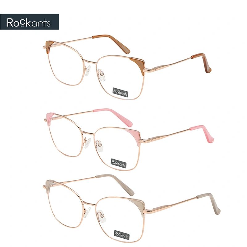 High quality stylish cat eye comfortable woman metal optical frame lady eyeglasses