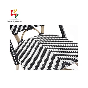 black and white rattan chair