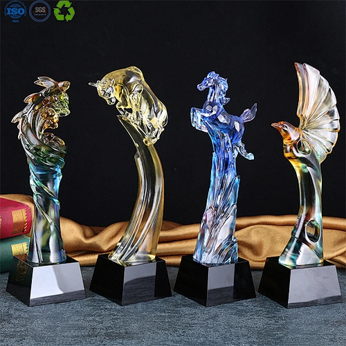 3d glass plaque crystal trophy