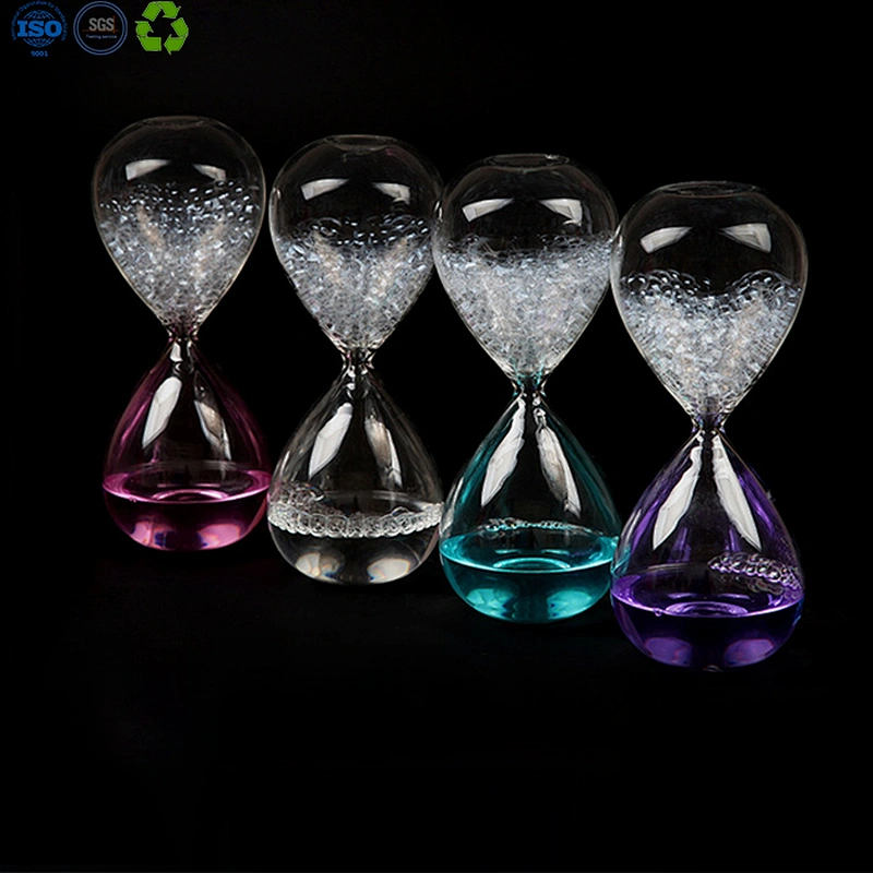 Foating liquid hourglass