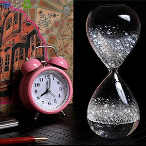 Foating liquid hourglass