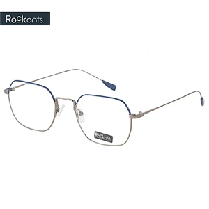 Wholesale custom big full rim hexagonal fashion unisex metal stainless steel optical eyeglasses frame