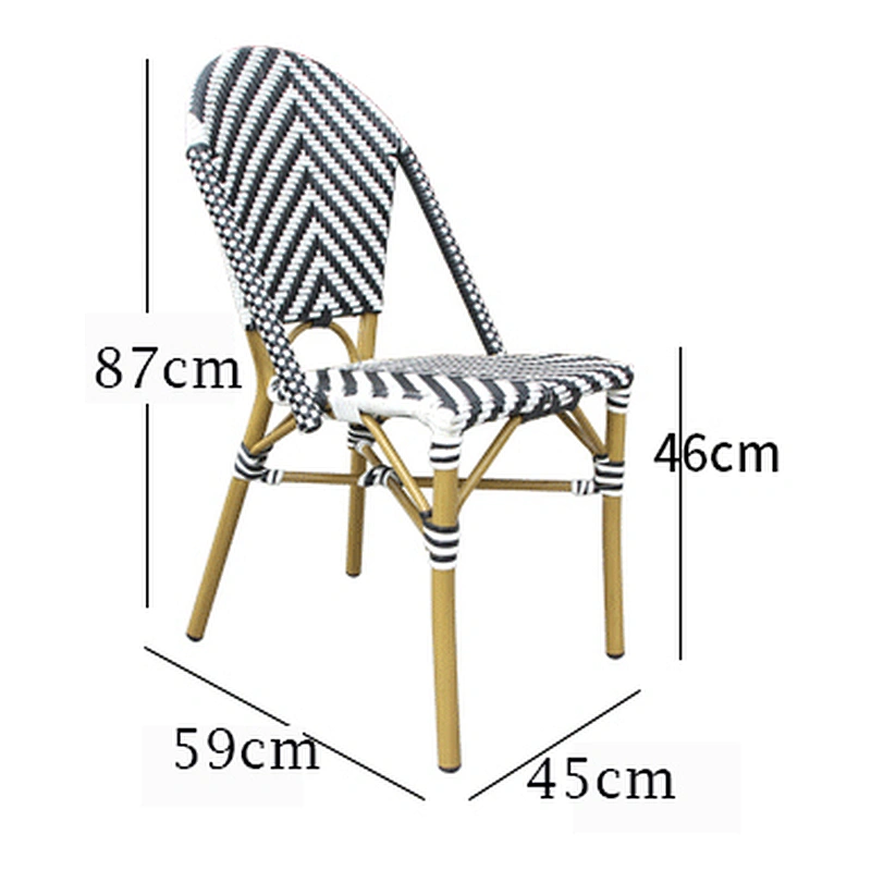 black and white rattan chair