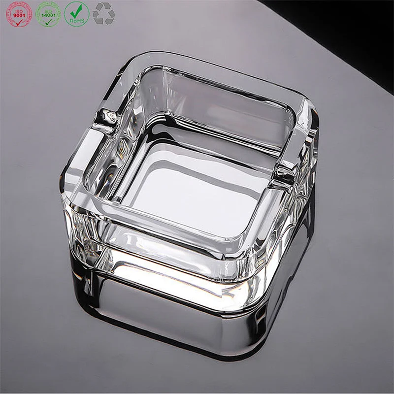 Crystal glass clear ashtray