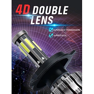 Led H4 Car Head Light All Weather 8 Side Headlight For Car Front Headlamp