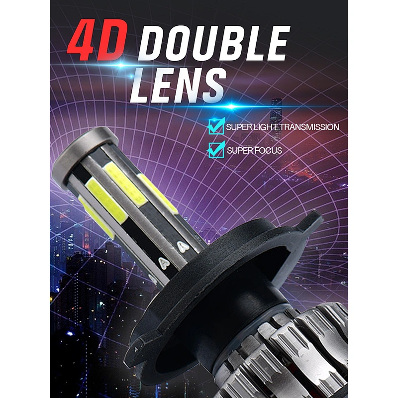 Led H4 Car Head Light All Weather 8 Side Headlight For Car Front Headlamp