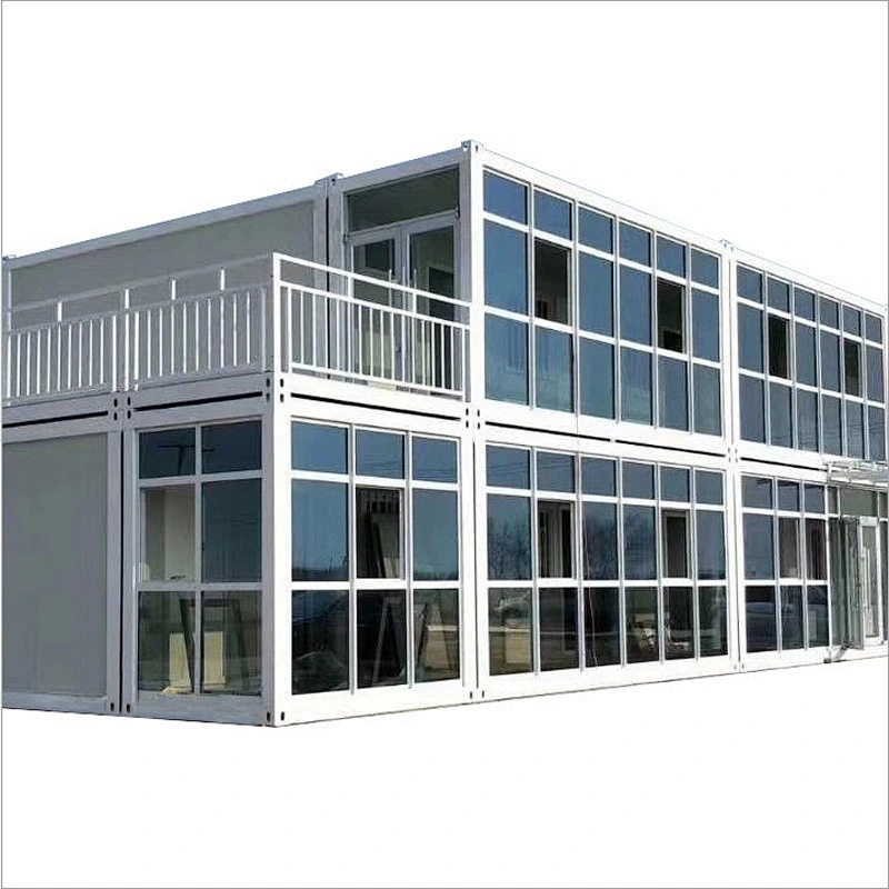 Suministro de fábrica Marco de acero de alta calidad Venta de casas de contenedores móviles prefabricadas prefabricadas modulares de lujo moderno con pared de vidrio para oficina
