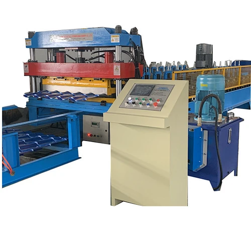 New design of lace shearing and molding cutting glazed tile rolling forming machine