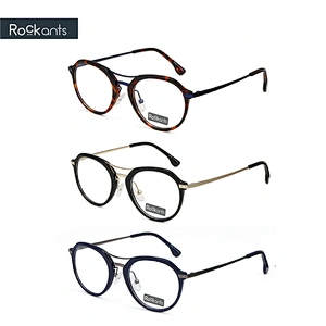 Fashion Design Retro round Eyeglasses double bridge acetate Optical Eyewear Frame