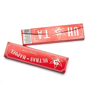 custom design 32 leaves rice bleached paper King size slim rolling paper with filter tips