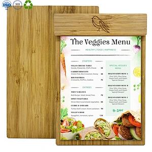 Wooden menu holders for tables