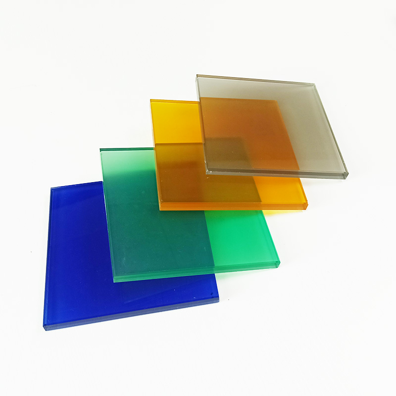 Colord decorative EVA flim toughened laminated safety glass sheet